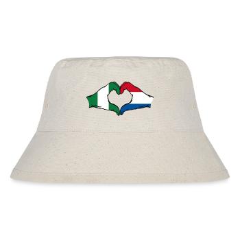 Nigeria Holland Flag Hands Heart Shape - Stanley/Stella Recycled Bucket Hat - natural - Front