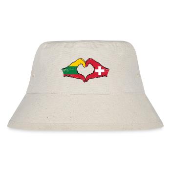 Lituanie Suisse Drapeau Mains Coeur Forme Utilisé - Bob recyclé Stanley/Stella - blanc naturel - Devant