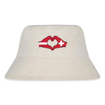 Latvia Switzerland Flag Hands Heart Shape Used - Stanley/Stella Recycled Bucket Hat - natural - Front
