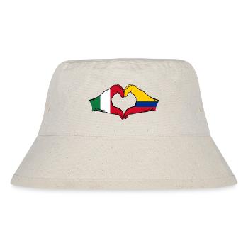 Italy Colombia Flag Hands Heart Shape - Stanley/Stella Recycled Bucket Hat - natural - Front