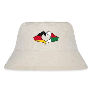 Allemagne Madagascar Drapeau Mains Coeur Forme - Bob recyclé Stanley/Stella - blanc naturel - Devant