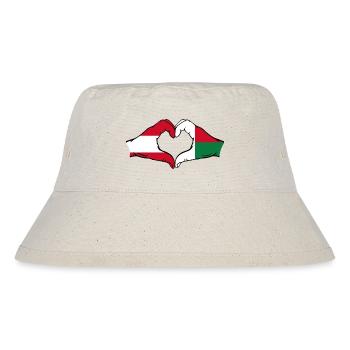 Austria Madagascar Flag Hands Heart Shape - Stanley/Stella Recycled Bucket Hat - natural - Front