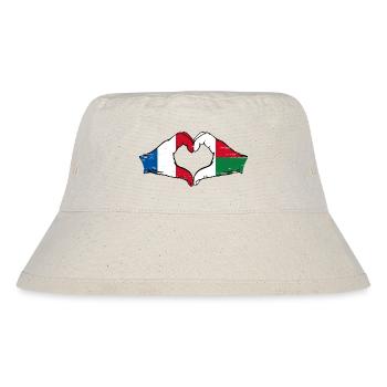 France Madagascar Flag Hands Heart Shape Used - Stanley/Stella Recycled Bucket Hat - natural - Front