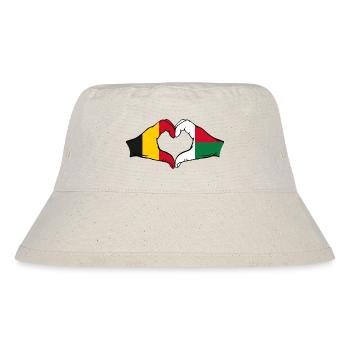 Belgium Madagascar Flag Hands Heart Shape - Stanley/Stella Recycled Bucket Hat - natural - Front