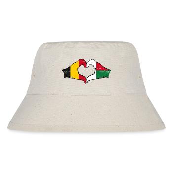 Belgien Madagaskar Flagge Hände Herzform used - Stanley/Stella recycelter Bucket Hat - Naturweiß - Vorne