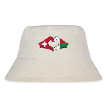 Suisse Madagascar Drapeau Mains Coeur Forme Utilisé - Bob recyclé Stanley/Stella - blanc naturel - Devant