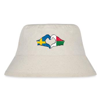 Schweden Madagaskar Flagge Hände Herzform used - Stanley/Stella recycelter Bucket Hat - Naturweiß - Vorne