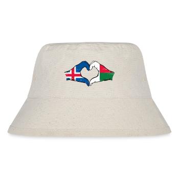 Iceland Madagascar Flag Hands Heart Shape Used - Stanley/Stella Recycled Bucket Hat - natural - Front