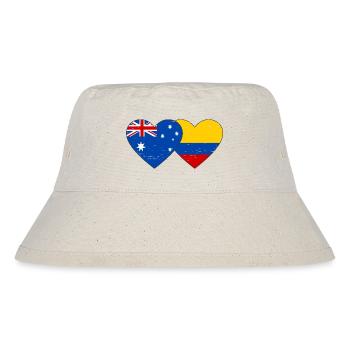 Australien Kolumbien Flagge Herz used - Stanley/Stella recycelter Bucket Hat - Naturweiß - Vorne