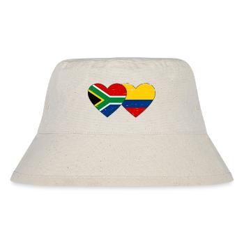 Afrique du Sud Colombie Drapeau Coeur Utilisé - Bob recyclé Stanley/Stella - blanc naturel - Devant