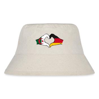Algeria Germany Flag Hands Heart Shape - Stanley/Stella Recycled Bucket Hat - natural - Front