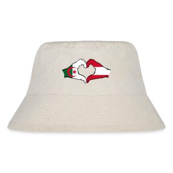 Algerien Österreich Flagge Hände Herzform - Stanley/Stella recycelter Bucket Hat - Naturweiß - Vorne
