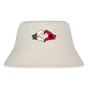 Algérie Albanie Drapeau Mains Coeur Forme Utilisé - Bob recyclé Stanley/Stella - blanc naturel - Devant