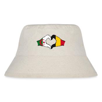 Algeria Belgium Flag Hands Heart Shape - Stanley/Stella Recycled Bucket Hat - natural - Front