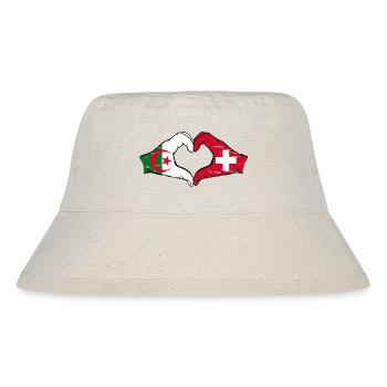 Algérie Suisse drapeau mains forme de coeur utilisé - Bob recyclé Stanley/Stella - blanc naturel - Devant