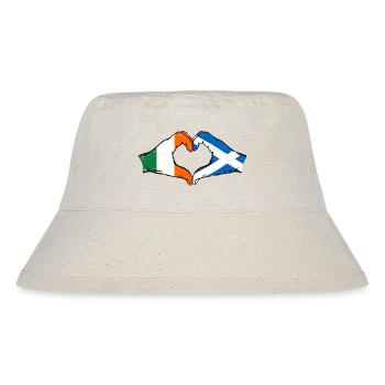 Irland Schottland Hände Herzform used - Stanley/Stella recycelter Bucket Hat - Naturweiß - Vorne