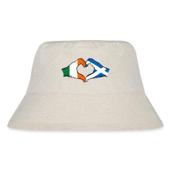 Irland Schottland Hände Herzform - Stanley/Stella recycelter Bucket Hat - Naturweiß - Vorne