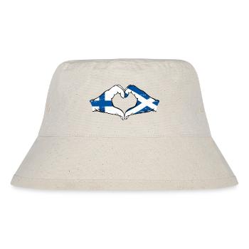 Finland Scotland Hands Heart Shape Used - Stanley/Stella Recycled Bucket Hat - natural - Front