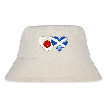 Japan Schottland Flagge Herz used - Stanley/Stella recycelter Bucket Hat - Naturweiß - Vorne