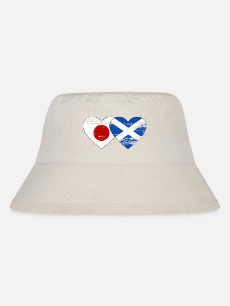 Japan Scotland Flag Heart Used - Stanley/Stella Recycled Bucket Hat - natural