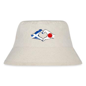 Scotland Japan Hands Heart Shape Used - Stanley/Stella Recycled Bucket Hat - natural - Front
