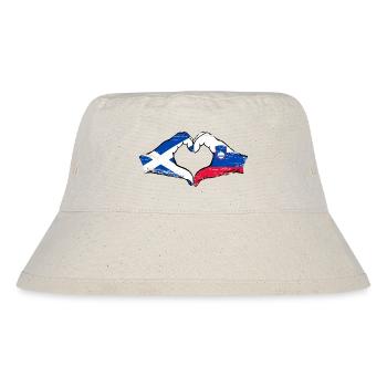 Scotland Slovenia Hands Heart Shape Used - Stanley/Stella Recycled Bucket Hat - natural - Front