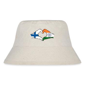 Finland India hands heart shape used - Stanley/Stella Recycled Bucket Hat - natural - Front