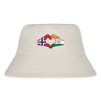 Norway India hands heart shape used - Stanley/Stella Recycled Bucket Hat - natural - Front