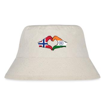 Norwegen Indien Hände Herzform - Stanley/Stella recycelter Bucket Hat - Naturweiß - Vorne