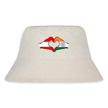 Austria India hands heart shape - Stanley/Stella Recycled Bucket Hat - natural - Front