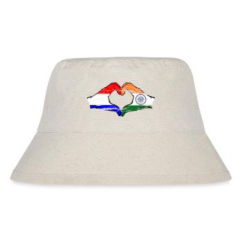 Holland Indien Hände Herzform used - Stanley/Stella recycelter Bucket Hat - Naturweiß - Vorne