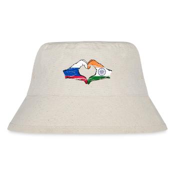 Russia India hands heart shape used - Stanley/Stella Recycled Bucket Hat - natural - Front