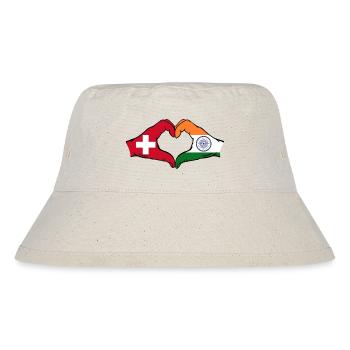 Switzerland India hands heart shape - Stanley/Stella Recycled Bucket Hat - natural - Front