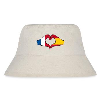 France Espagne mains en forme de cœur - Bob recyclé Stanley/Stella - blanc naturel - Devant