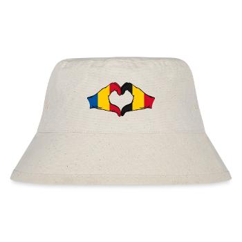 Romania Belgium hands heart shape - Stanley/Stella Recycled Bucket Hat - natural - Front