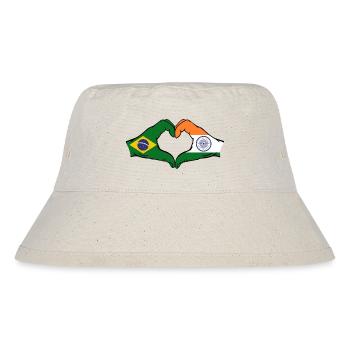 Brazil India Hands Heart Shape - Stanley/Stella Recycled Bucket Hat - natural - Front