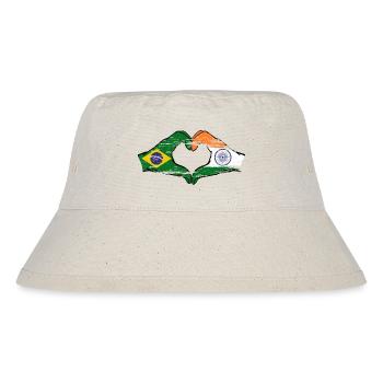 Brazil India Hands Heart Shape Used - Stanley/Stella Recycled Bucket Hat - natural - Front