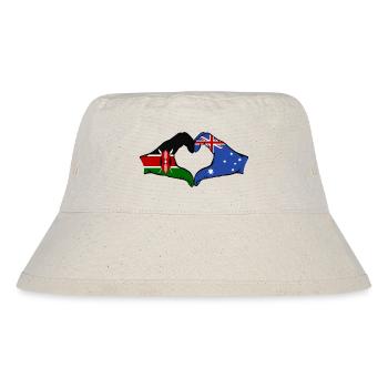 Kenya Australia Hands Heart Shape - Stanley/Stella Recycled Bucket Hat - natural - Front
