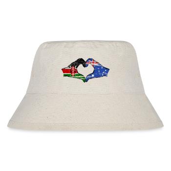 Kenia Australien Hände Herzform used - Stanley/Stella recycelter Bucket Hat - Naturweiß - Vorne