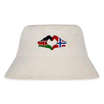 Kenya Norway Hands Heart Shape - Stanley/Stella Recycled Bucket Hat - natural - Front