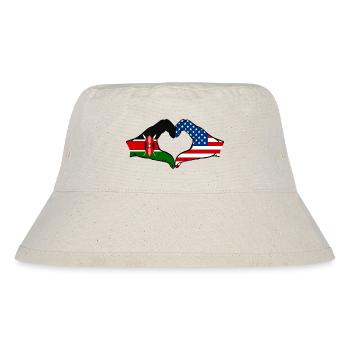 Kenya USA hands heart shape - Stanley/Stella Recycled Bucket Hat - natural - Front