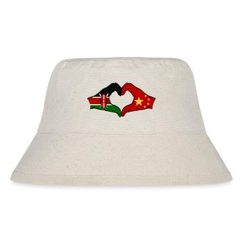 Kenya China Hands Heart Shape - Stanley/Stella Recycled Bucket Hat - natural - Front