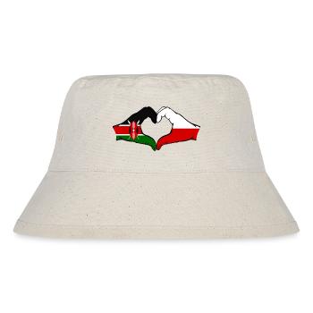Kenya Poland Hands Heart Shape - Stanley/Stella Recycled Bucket Hat - natural - Front