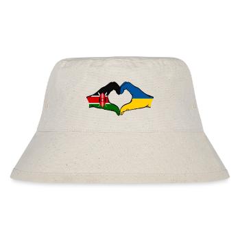 Kenya Ukraine Hands Heart Shape - Stanley/Stella Recycled Bucket Hat - natural - Front