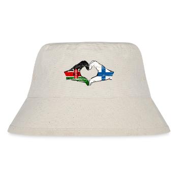 Kenya Finland Hands Heart Shape Used - Stanley/Stella Recycled Bucket Hat - natural - Front