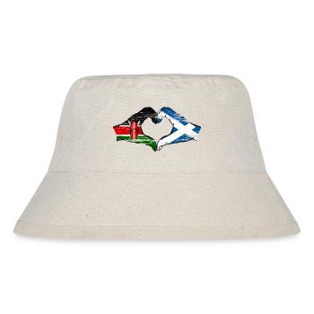 Kenia Schottland Hände Herzform used - Stanley/Stella recycelter Bucket Hat - Naturweiß - Vorne