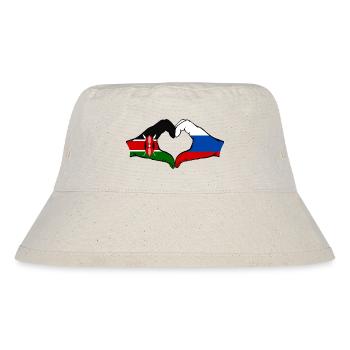 Kenya Russia Hands Heart Shape - Stanley/Stella Recycled Bucket Hat - natural - Front