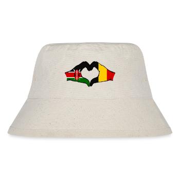 Kenya Belgium Hands Heart Shape - Stanley/Stella Recycled Bucket Hat - natural - Front