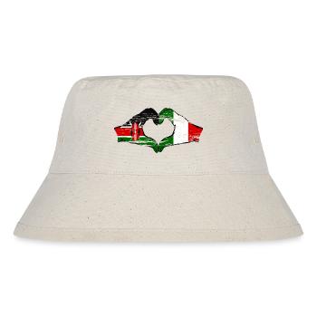 Kenya Italy hands heart shape used - Stanley/Stella Recycled Bucket Hat - natural - Front