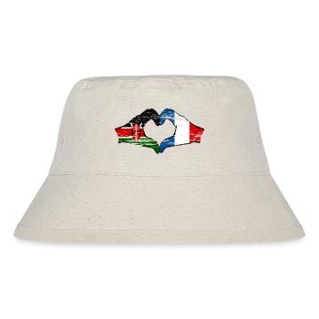 Kenya France hands heart shape used - Stanley/Stella Recycled Bucket Hat - natural - Front